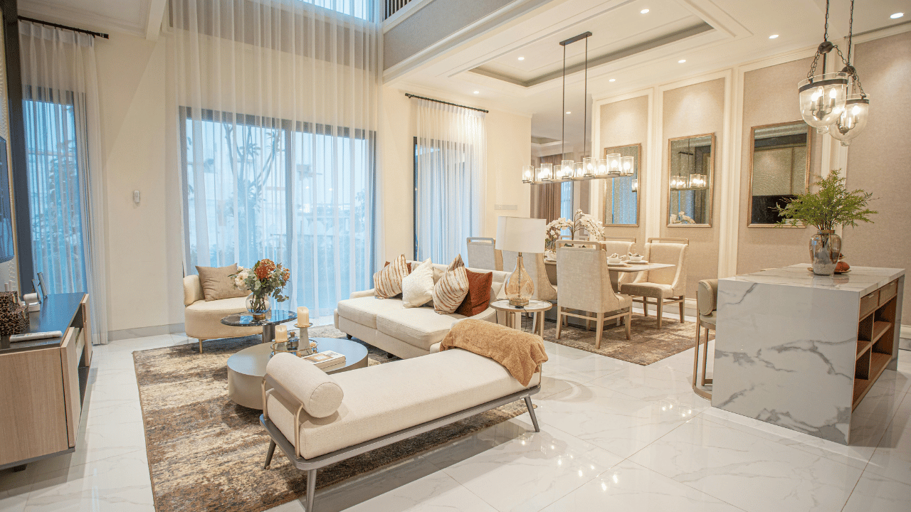 Quiet luxury dining room featuring high-end materials and elegant hospitality interior design