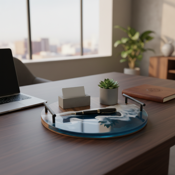 Ocean Wave Wood and Resin Décor Tray @HOG - Home, Office, Garden, Online Marketplace