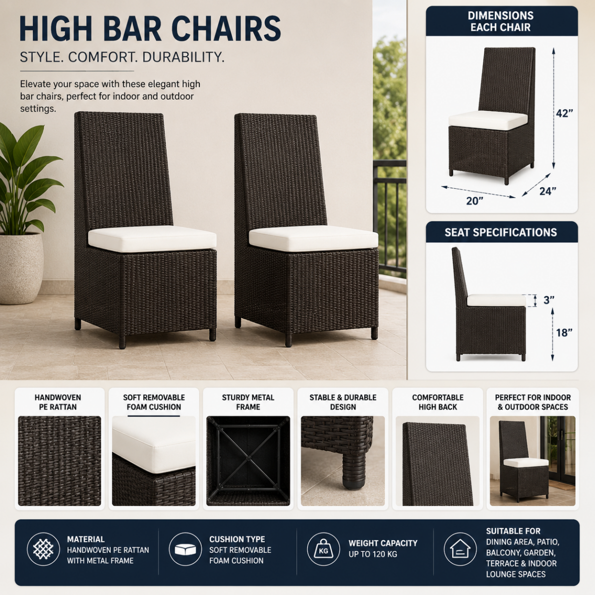 High Bar Chairs @HOG - Home, Office, Garden, Online Marketplace