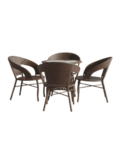 Outdoor Rattan Patio Table + 4 Chairs * @HOG - Home, Office, Garden, Online Marketplace