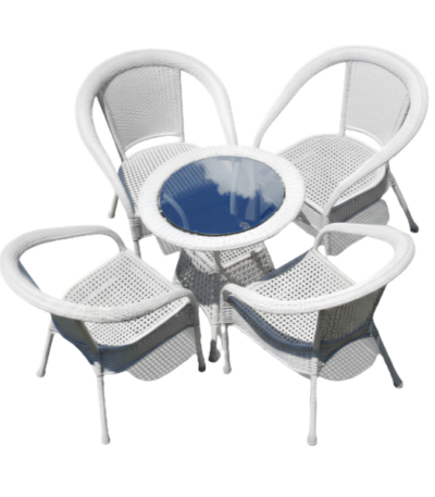 Outdoor Rattan Patio Table + 4 Chairs * @HOG - Home, Office, Garden, Online Marketplace
