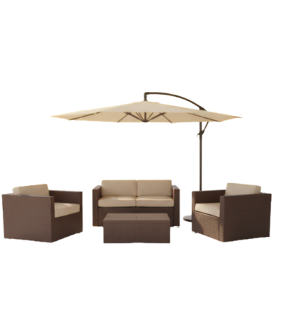 Bahia Garden Rattan Sofa Set with Parasol @HOG - Home, Office, Garden, Online Marketplace