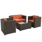 Rattan 5-Piece Cushioned Patio Furniture Set @HOG - Home, Office, Garden, Online Marketplace