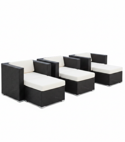 Outdoor Patio Wicker/Rattan Furniture - Club Chairs with Ottoman - Set of Four @HOG - Home, Office, Garden, Online Marketplace