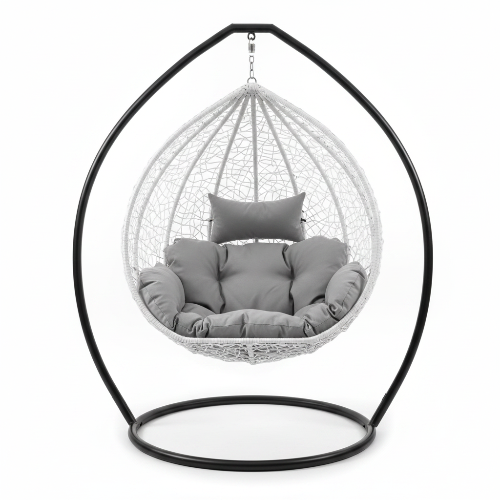 hog-furniture-white-wicker-swing-chair-with-cushion White Wicker Swing Chair with Cushion @HOG - Home, Office, Garden, Online Marketplace