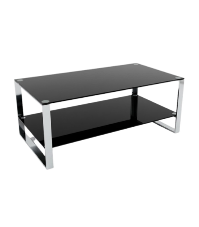 Modern Black Glass Coffee Table with Chrome Frame @HOG - Home, Office, Garden, Online Marketplace