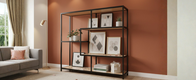 Metal Frame with Wooden Shelves @HOG - Home, Office, Garden, Online Marketplace