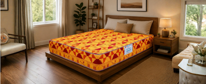 Royal Economy-Poly Cotton Fabric - Fully Quilted Mattress [75 x 54 x 10"] [6ft x 4.4ft x 10inches](Lagos Only) Order Now @HOG Online Marketplace