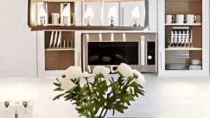 Guide showing five tips for designing a new kitchen layout with focus on functionality, storage, and style.