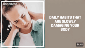 Illustration showing unhealthy daily habits that can negatively affect the body over time.