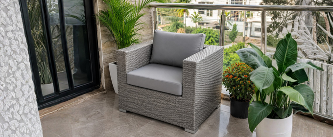 Grey Single Seater Rattan Sofa Set @HOG - Home, Office, Garden, Online Marketplace