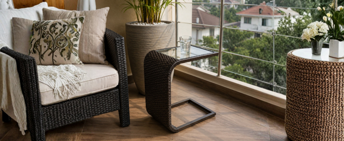 C-Shape Rattan Side Table @HOG - Home, Office, Garden, Online Marketplace