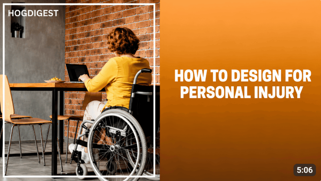 Accessible home design setup to support comfort and safety during personal injury recovery