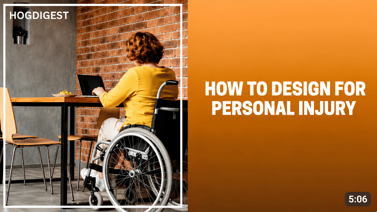 Accessible home design setup to support comfort and safety during personal injury recovery