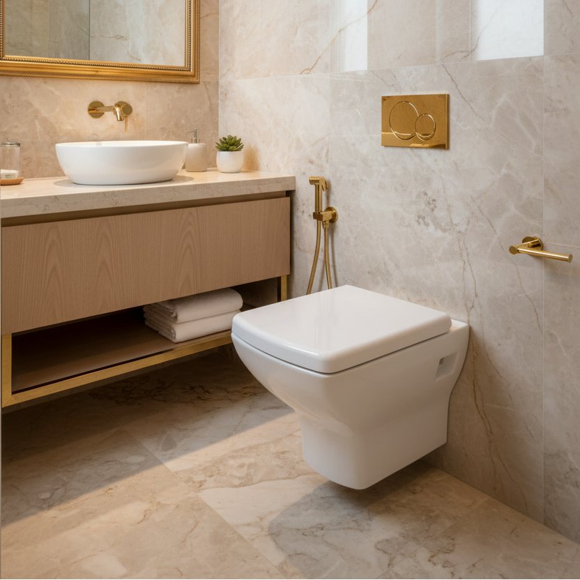Isvea Soluzione XI Wall-Hung Water Closet with Duraplast Soft Close Seat Cover with Fixing kits (Compactible with concealed cistern) @HOG - Home, Office, Garden, Online Marketplace