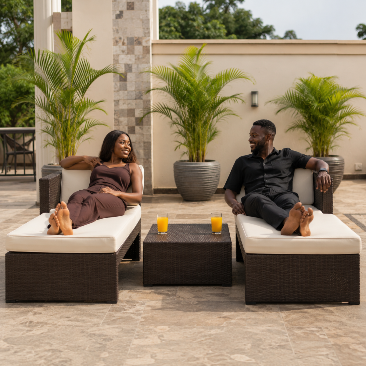 3 Piece Outdoor Patio Chaise Lounge Rattan Set @HOG - Home, Office, Garden, Online Marketplace