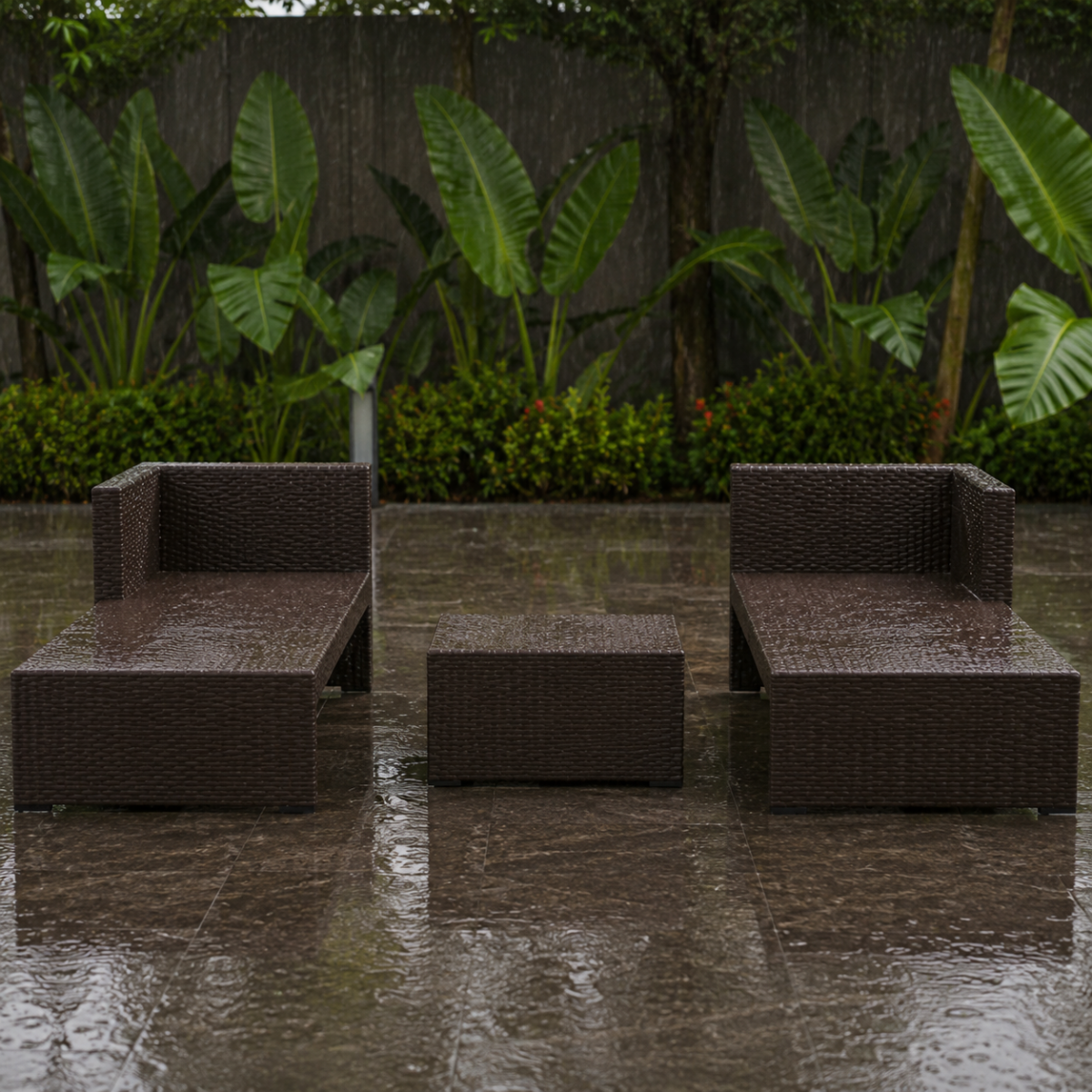 3 Piece Outdoor Patio Chaise Lounge Rattan Set @HOG - Home, Office, Garden, Online Marketplace