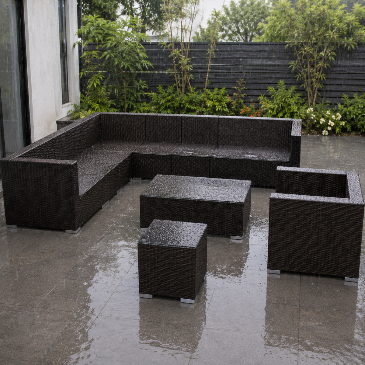 Dark Brown Wicker Rattan Set 8 Seater @HOG - Home, Office, Garden, Online Marketplace