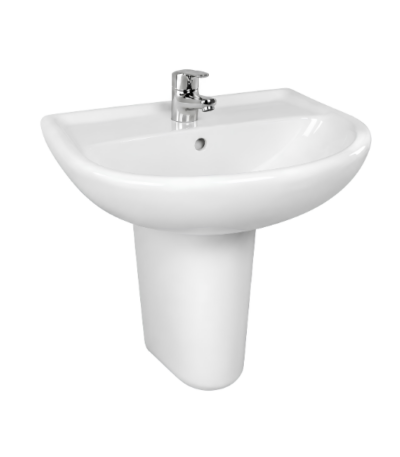 ECE DL Washbasin 51cm with Semi-Pedestal and Fixing Kit @HOG - Home, Office, Garden, Online Marketplace
