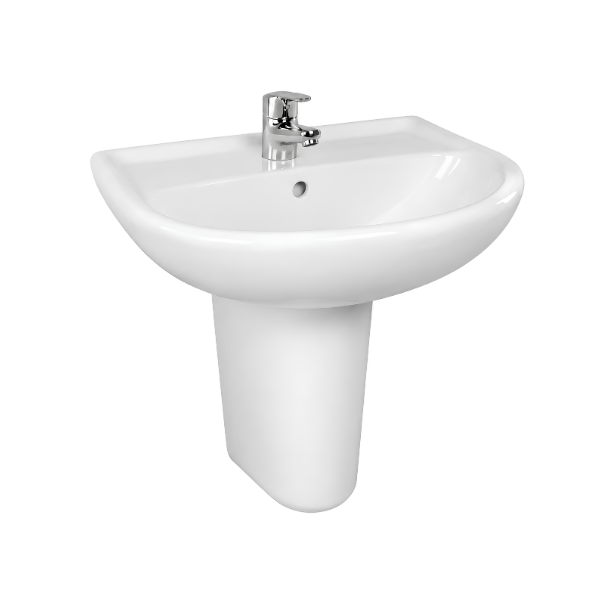 hog-furniture-ece-dl-washbasin-51cm-with-semi-pedestal-and-fixing-kit ECE DL Washbasin 51cm with Semi-Pedestal and Fixing Kit @HOG - Home, Office, Garden, Online Marketplace