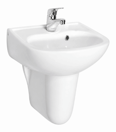 Ece DL Washbasin 45cm with Semi-Pedestal and Fixing Kit @HOG - Home, Office, Garden, Online Marketplace