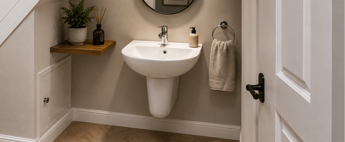 Ece DL Washbasin 45cm with Semi-Pedestal and Fixing Kit @HOG - Home, Office, Garden, Online Marketplace